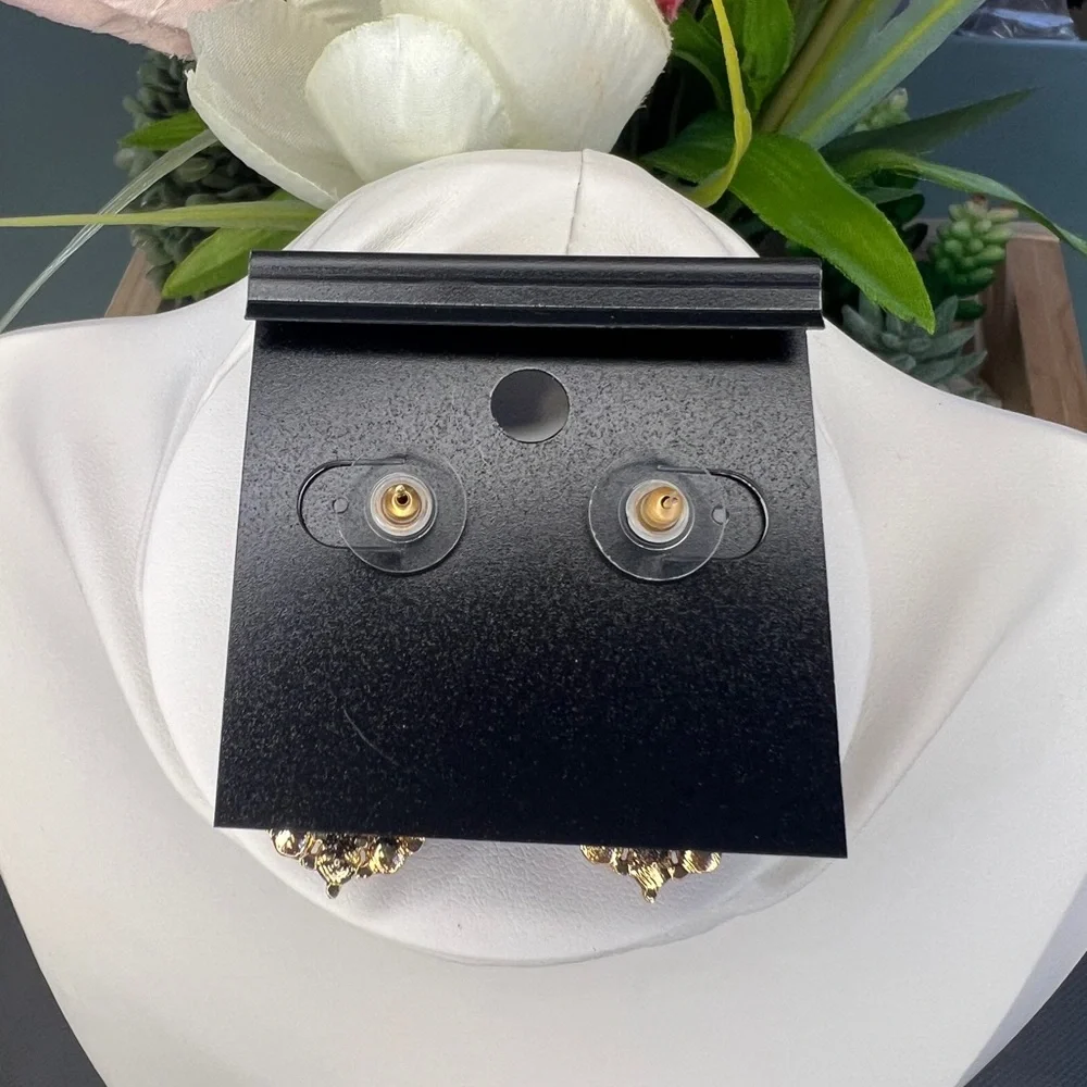 Saks Fifth Avenue Faux Pearl and Red Crystal Earrings - Picture 3 of 5